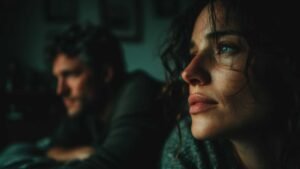 Personnes en introspection face à leur passé amoureux, illustrant les relations post-rupture amoureuse avec son ex