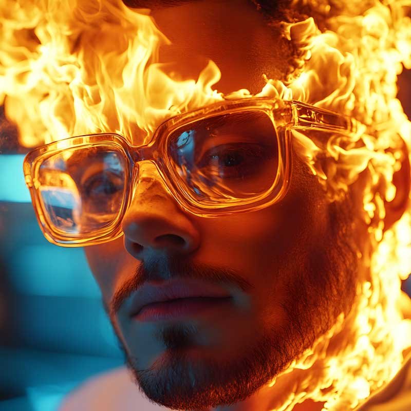 Représentation visuelle de la colère explosive née d’une rupture amoureuse et de relations conflictuelles avec son ex.