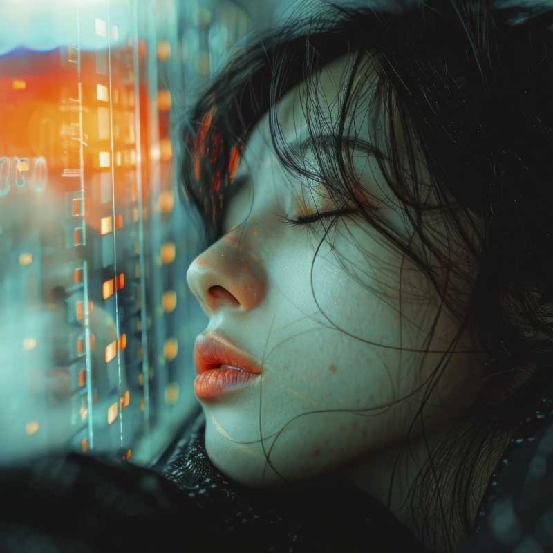 Femme allongée les yeux fermés, illustrant les troubles du sommeil fréquents après une rupture amoureuse et leurs conséquences sur la santé